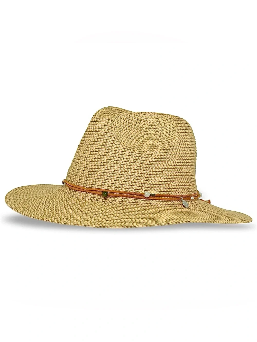Sunday Afternoons Wanderlust Fedora Hat S/M Brown Rice Straw Sun Beach UPF 50+
